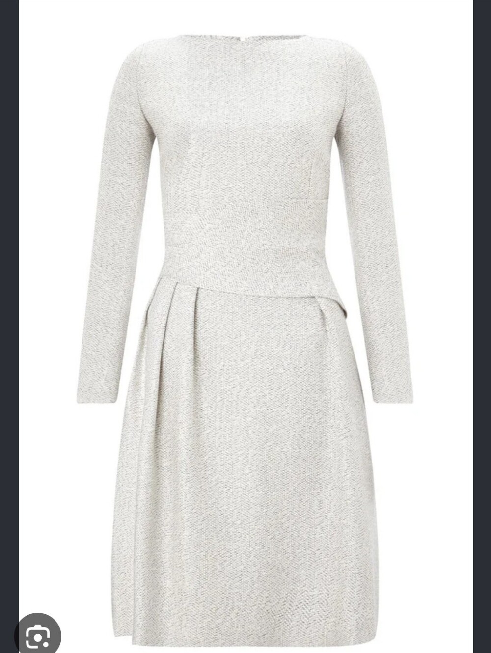 The Fold London Camelot Dress In White Tweed Size 8